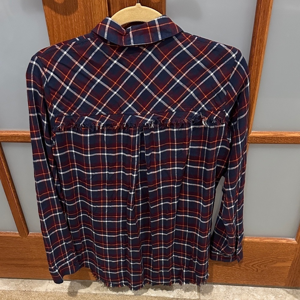 Splendid Navy and Red Plaid Button Down Shirt - Picture 4 of 7